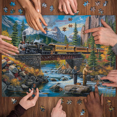 PICKFORU Stream Fishing puzzle poster reference helps plan colors