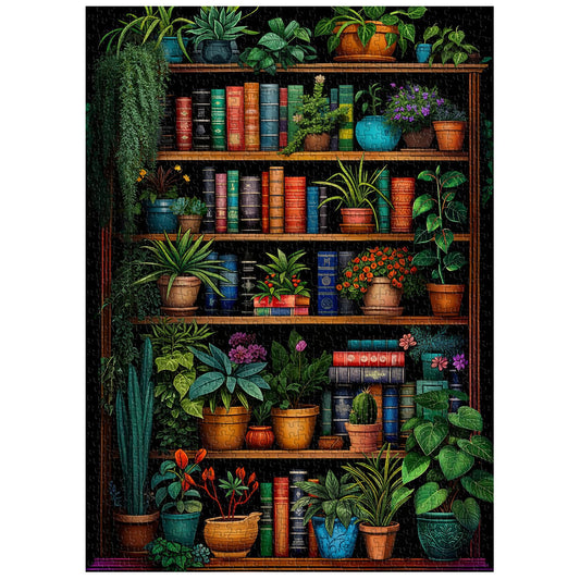 PICKFORU vintage bookshelf puzzle box view for adults