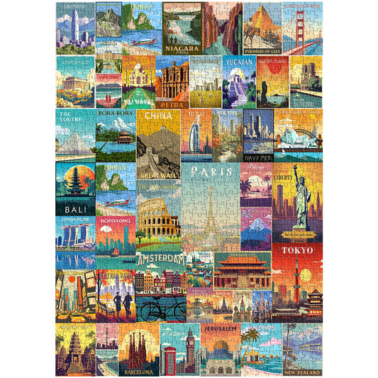 Pickforu Vintage World Puzzles box packaging ideal for gifting and storage.