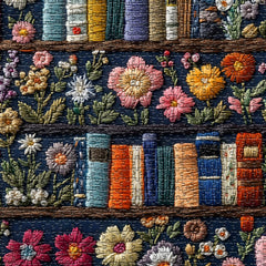 PICKFORU Wildflower Pages vintage bookshelves with wildflowers for nostalgic vibes