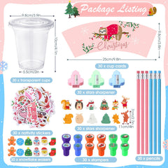 Pickmesh Christmas pencils in pastel colors, great for classroom prizes and activities.