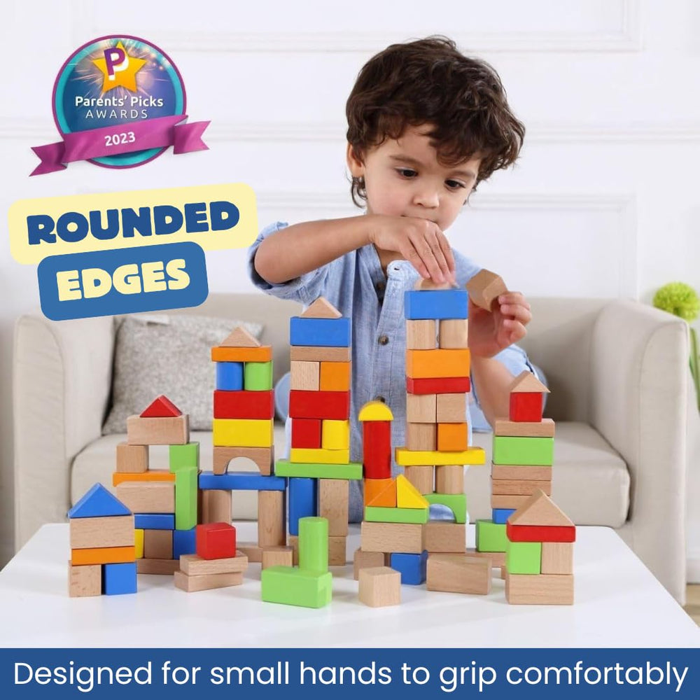 Pidoko Kids building blocks with storage bucket promote tidy play areas and portability.