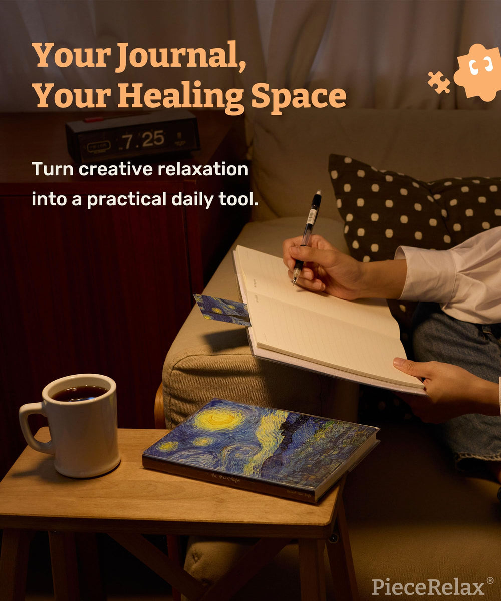 PieceRelax bookmark with artist quotes enhances journaling moments.