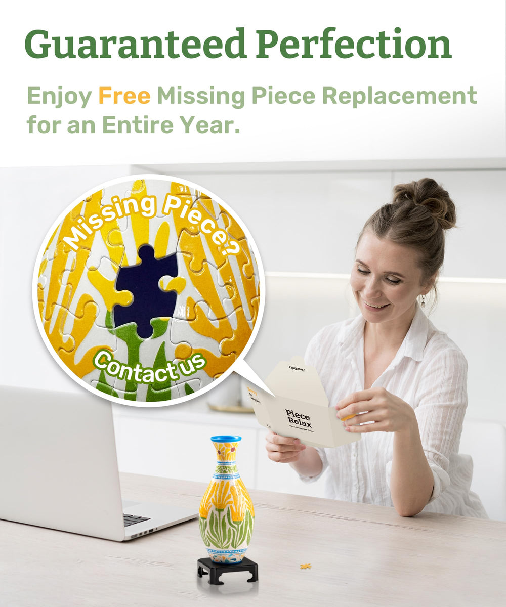 PieceRelax Spring Symphony 3D vase stands securely after glue-free assembly