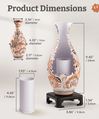 PieceRelax 160-piece puzzle vase shows finished height and diameter for scale