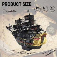 Piececool Queen Anne's Revenge finished model on desk ready for display