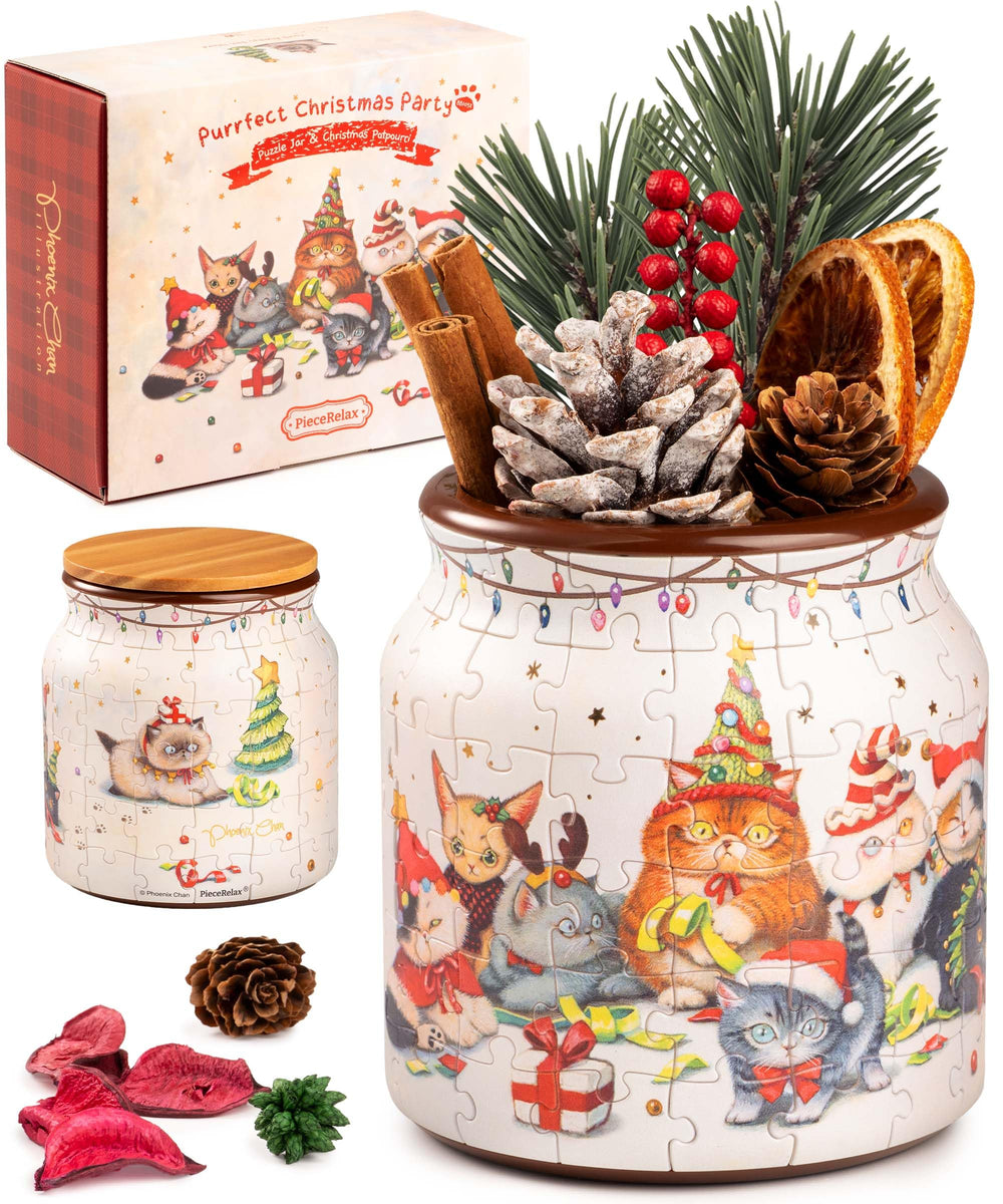 PieceRelax 3D Puzzle Jar assembly shows the interlocking design for sturdy display.