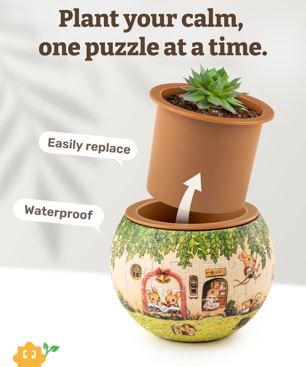 PieceRelax 3D puzzle planter drip tray keeps watering tidy.