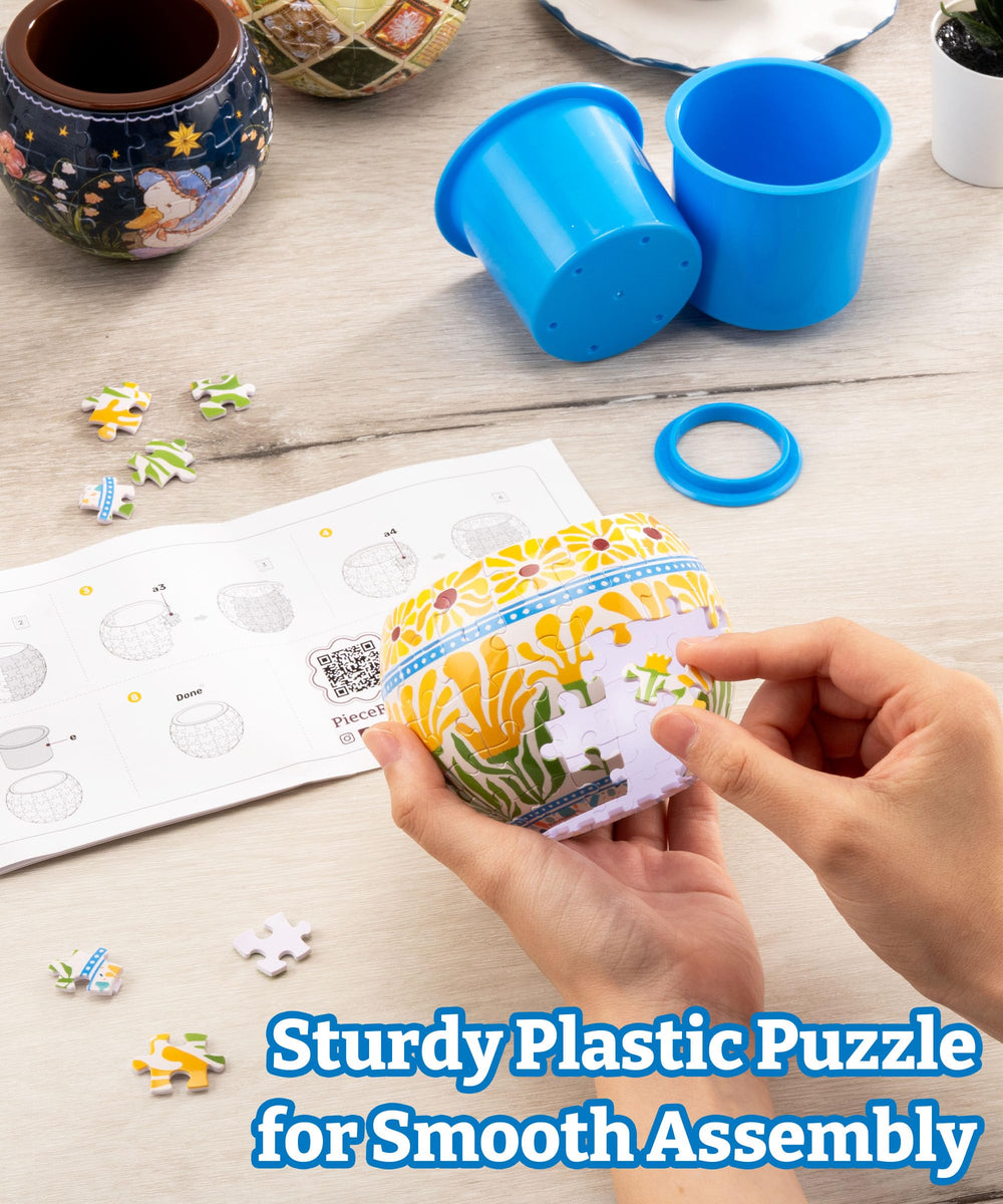 PieceRelax 3D puzzle planter vibrant pattern enhances home decor.