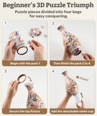 PieceRelax adult puzzle vase features a striking, intricate design