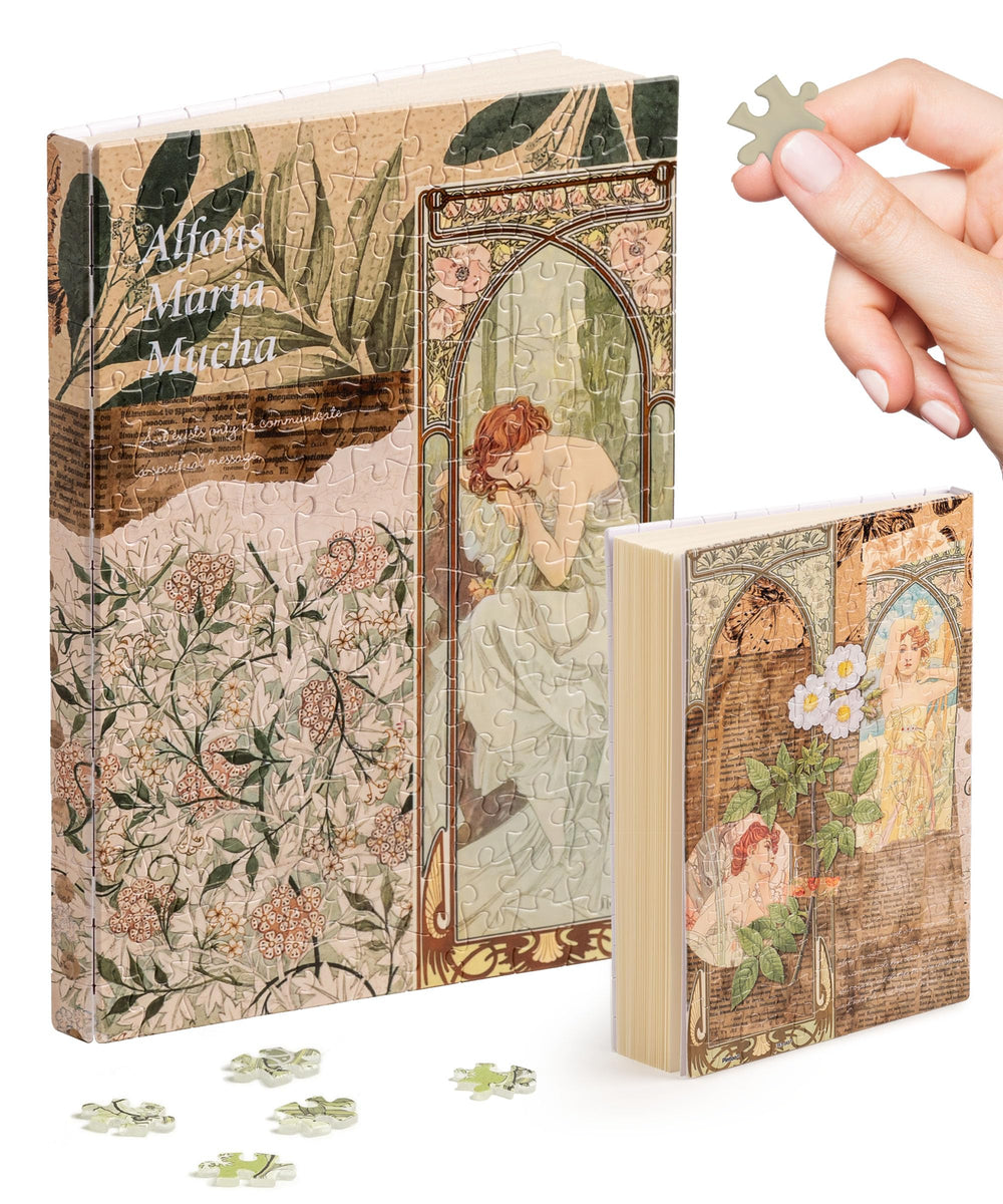 PieceRelax A5 journal with Alphonse Mucha cover for daily writing inspiration.