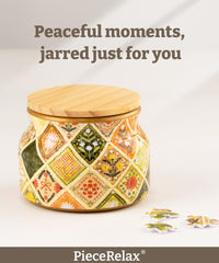 PieceRelax Daisy Breeze puzzle pieces closeup highlighting no-glue assembly