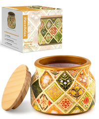 PieceRelax Daisy Breeze puzzle jar closeup with interlock design for secure storage