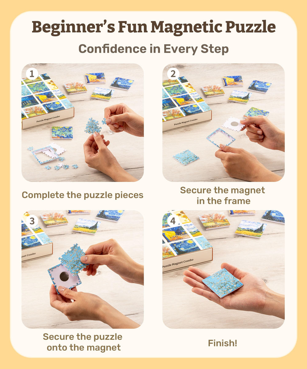 PieceRelax magnet puzzle six-pattern design ideal for gifting.