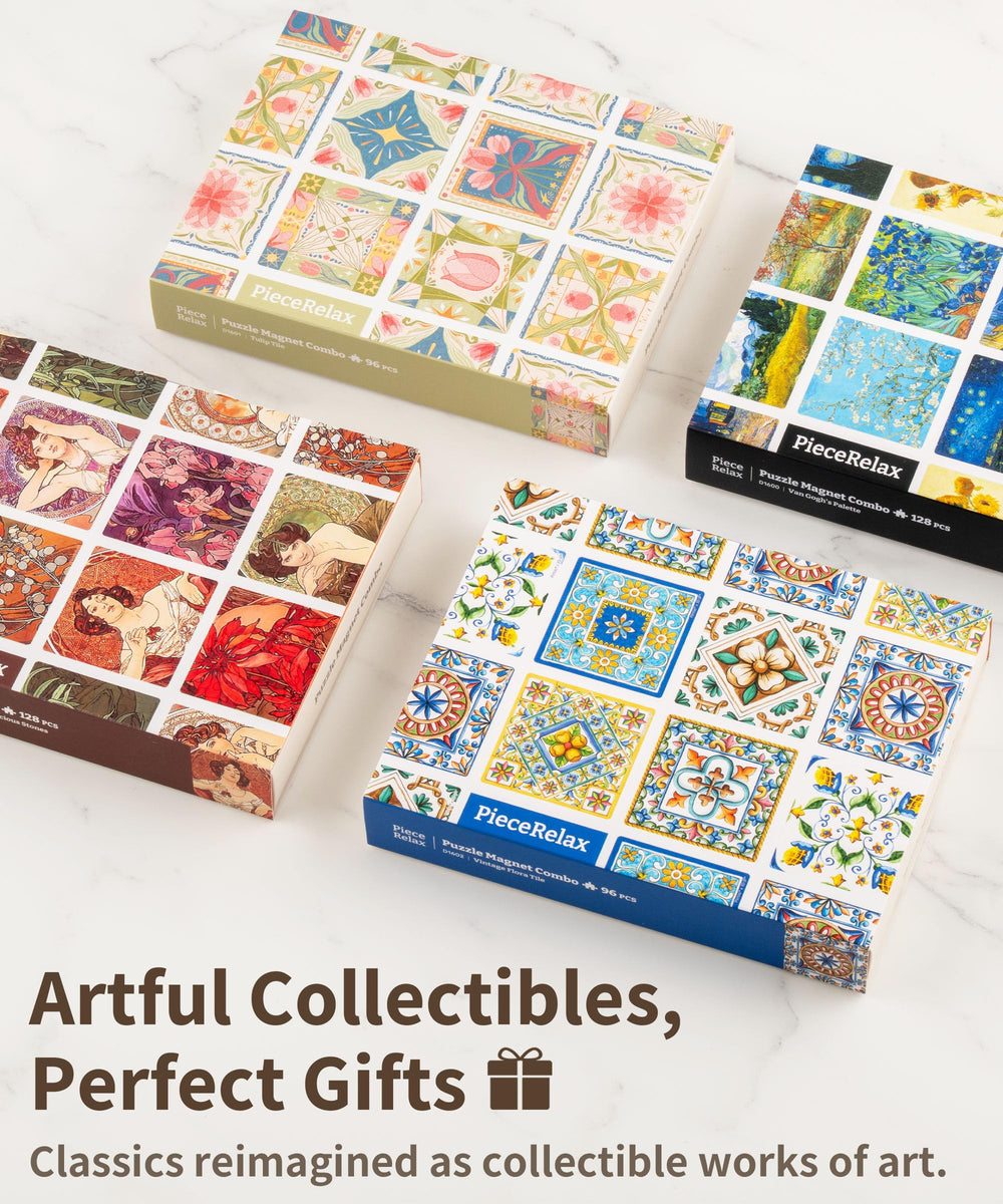 PieceRelax magnet puzzle pattern 6 highlights 2.17-inch square pieces