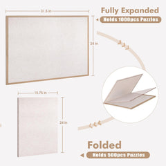 Piecevana jigsaw board folded 15.7x24 for compact storage and travel.