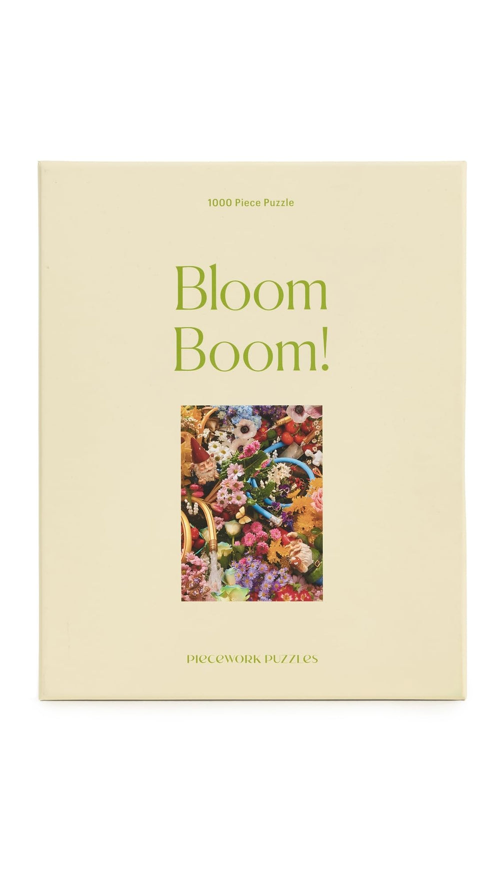 Piecework Bloom Boom floral puzzle box captures vibrant blooms for a challenging, satisfying at-home jigsaw