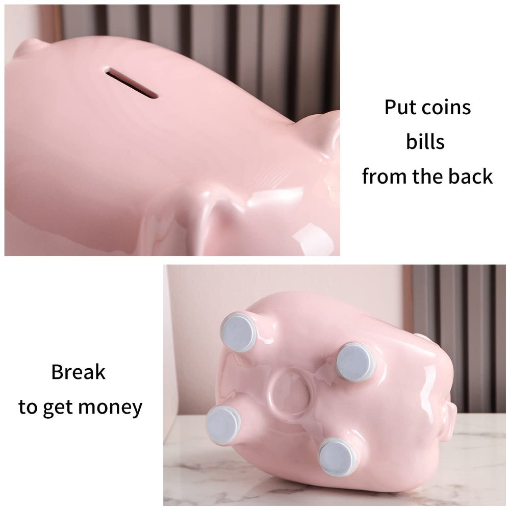 Close look at the 11-inch ceramic bank’s sturdy construction.