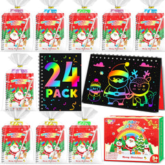 Pigipigi Kids rainbow scratch art notebook pack for festive party favors