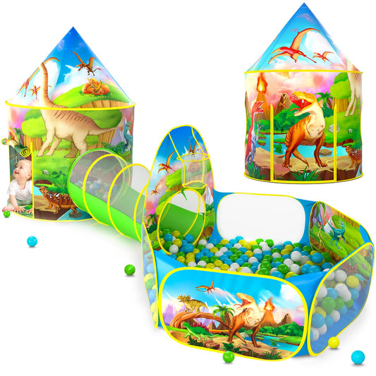 PigPigPen dinosaur play tent assembly creates a cozy imagination space.
