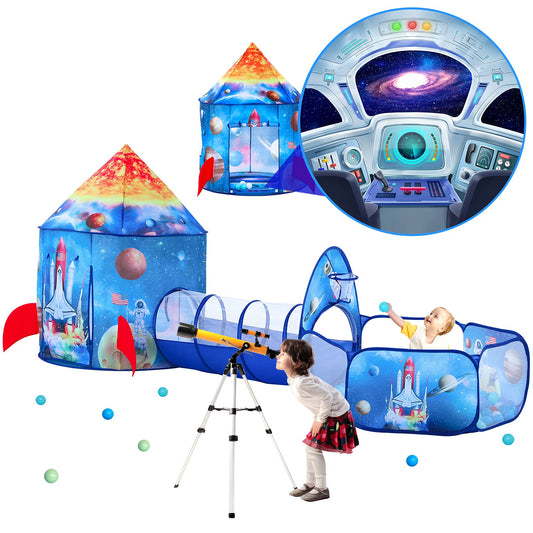 PigPigPen space world rocket tent for safe indoor exploration and imaginative play.