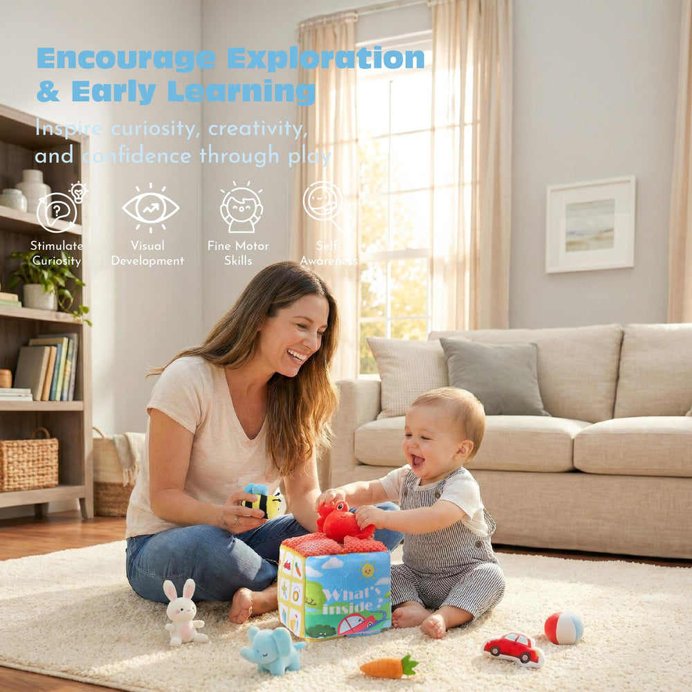 PIIKAGO crinkle fabric toy adds audible texture for curious babies during play.
