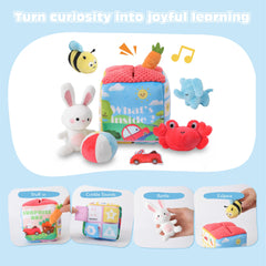PIIKAGO Montessori-pocket toy invites problem-solving as little ones park a pretend carrot inside.