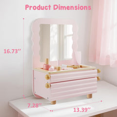 PIIKAGO pink kids vanity set is gift-ready for birthdays.