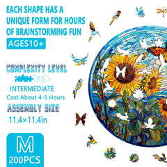 Pijesaksa Stained-Glass Sunflower Puzzle enhances focus during quiet evenings