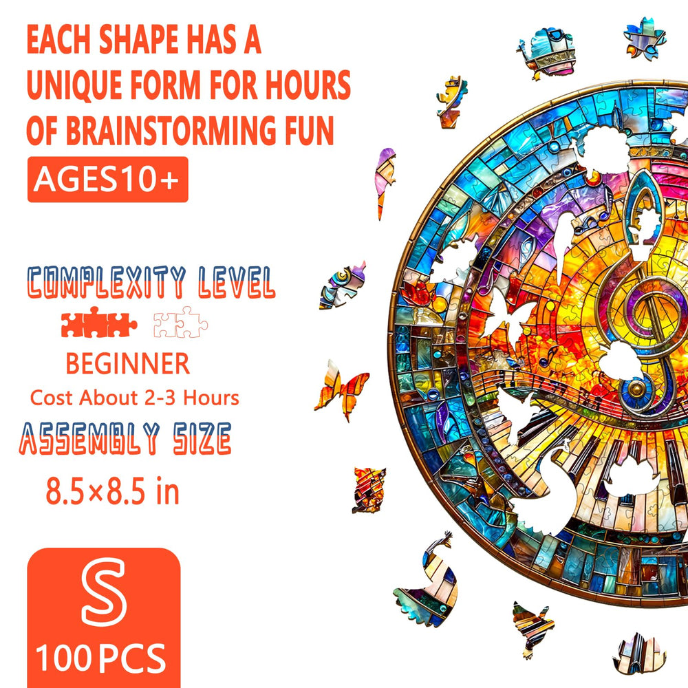 Pijesaksa adult puzzle with stained-glass piano, enhances concentration during evenings