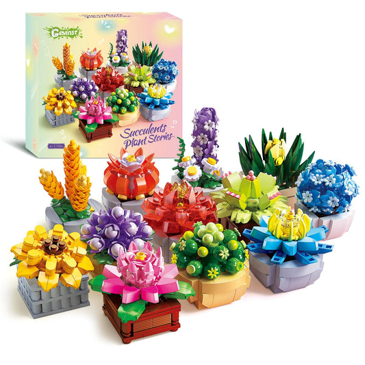 PIKARO Flowers Succulents building set for vibrant home decor