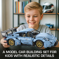 PIKARO Sports Car Building Set interior-detailed highlights authentic cabin and creative play