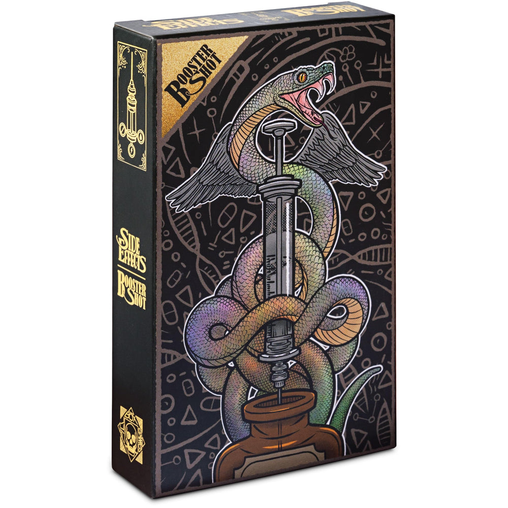 Pillbox Games Side Effects Booster Shot action cards in play, expanding strategic options for players.