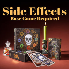 Pillbox Games Side Effects Booster Shot drug cards deck, boosting variety and interaction during rounds.
