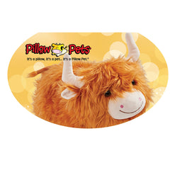 Pillow Pets Highland Cow unfolded pillow mode for comfy naps and travel