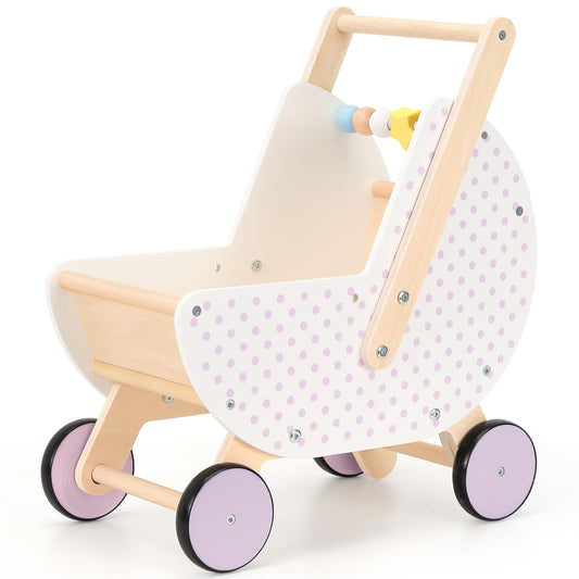 Pillowhale walker pram front view highlighting stable first steps and push play