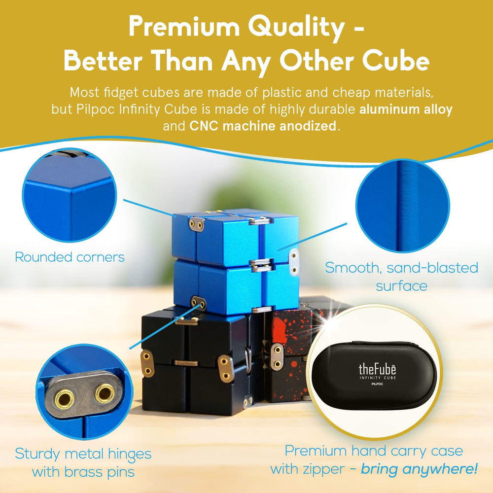 PILPOC theFube Infinity Cube in hand for tactile focus and calm during tasks