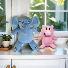 Pink pig plush toy close-up fur texture for huggable tactile appeal.