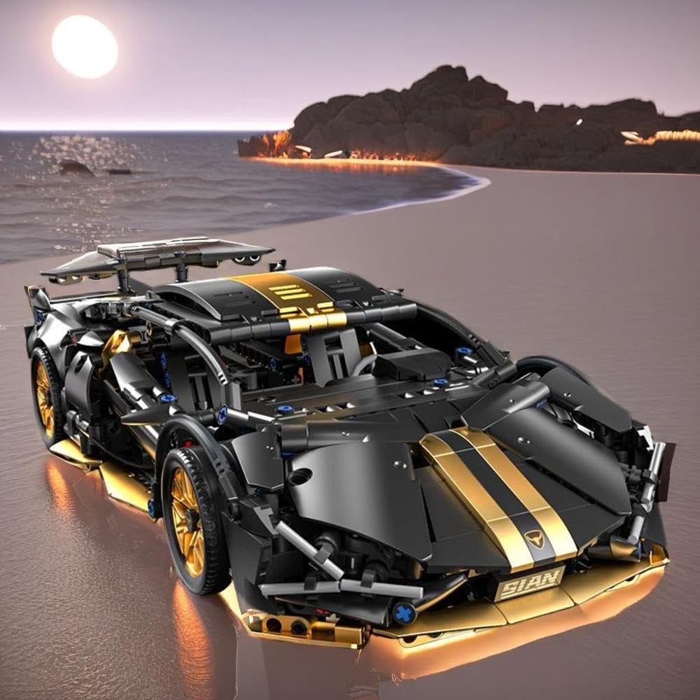 PinkBee sport car open doors and hood for interactive building