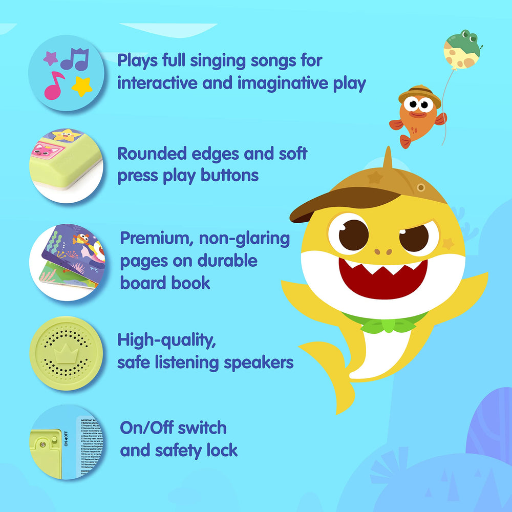 Lyrics pages from Pinkfong Baby Shark Animal Songs book for singing along