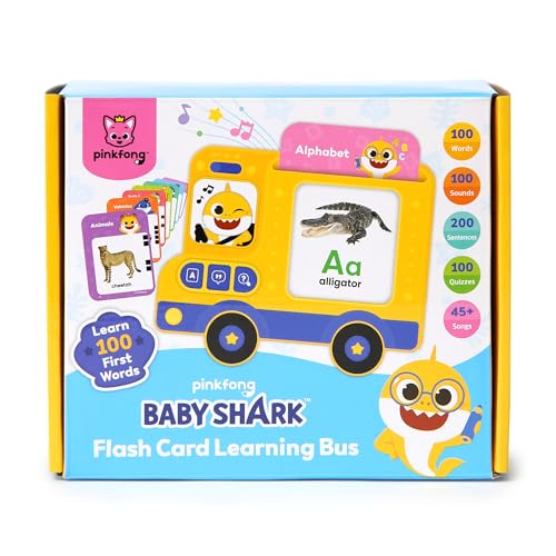 Pinkfong learning pad teaches numbers, letters, and shapes with catchy tunes.