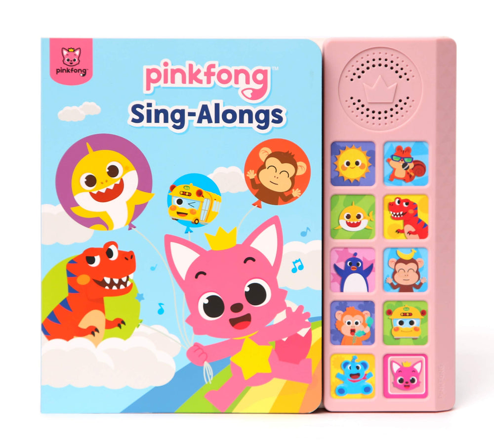 Pinkfong Sing-Alongs 10 Button Sound Book cover for interactive reading with toddlers.