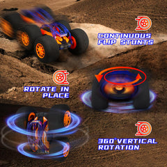 Pinkking dual-sided RC car designed for versatile driving and flips
