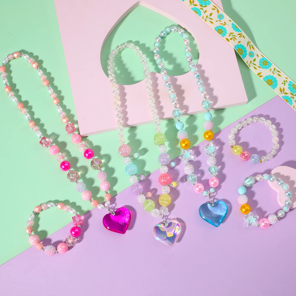 PinkSheep bracelet with pink heart pendant in bright color set for sharing.