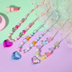 PinkSheep necklace with blue heart pendant for everyday outfits.