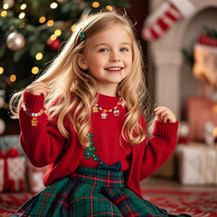 PinkSheep Christmas bracelet set for kids, great for party favors and coordinated outfits.