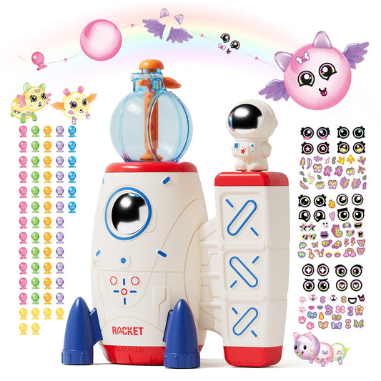 PINSHILE Space Magic balloon buddy with rocket pump ready for quick, creative play.