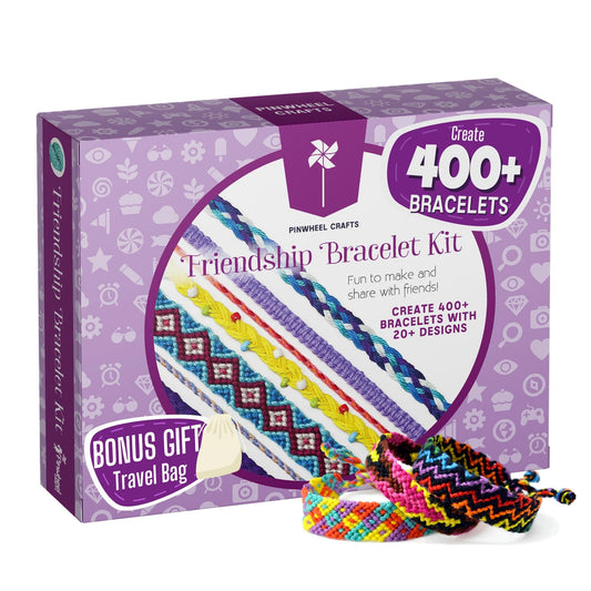 Pinwheel Crafts friendship bracelet kit on-the-go bag for portable crafting anywhere