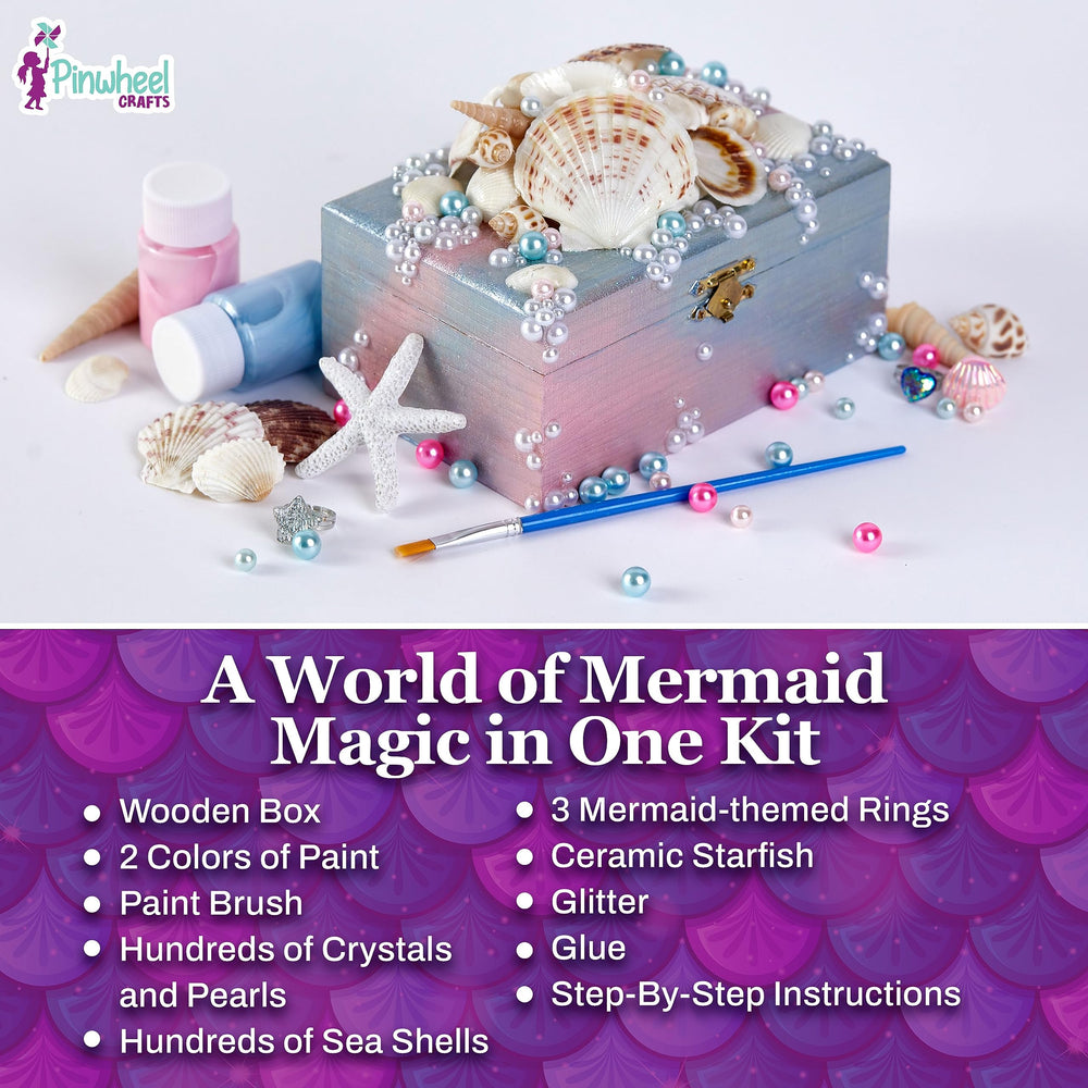 Pinwheel Crafts Mermaid DIY Jewelry Box Kit gift-ready packaging for sharing creativity