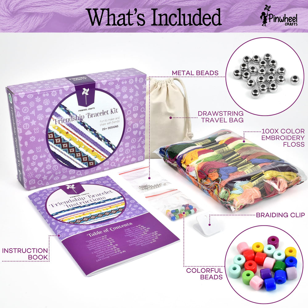 Pinwheel Crafts metal beads and braiding clip enhance bracelet texture